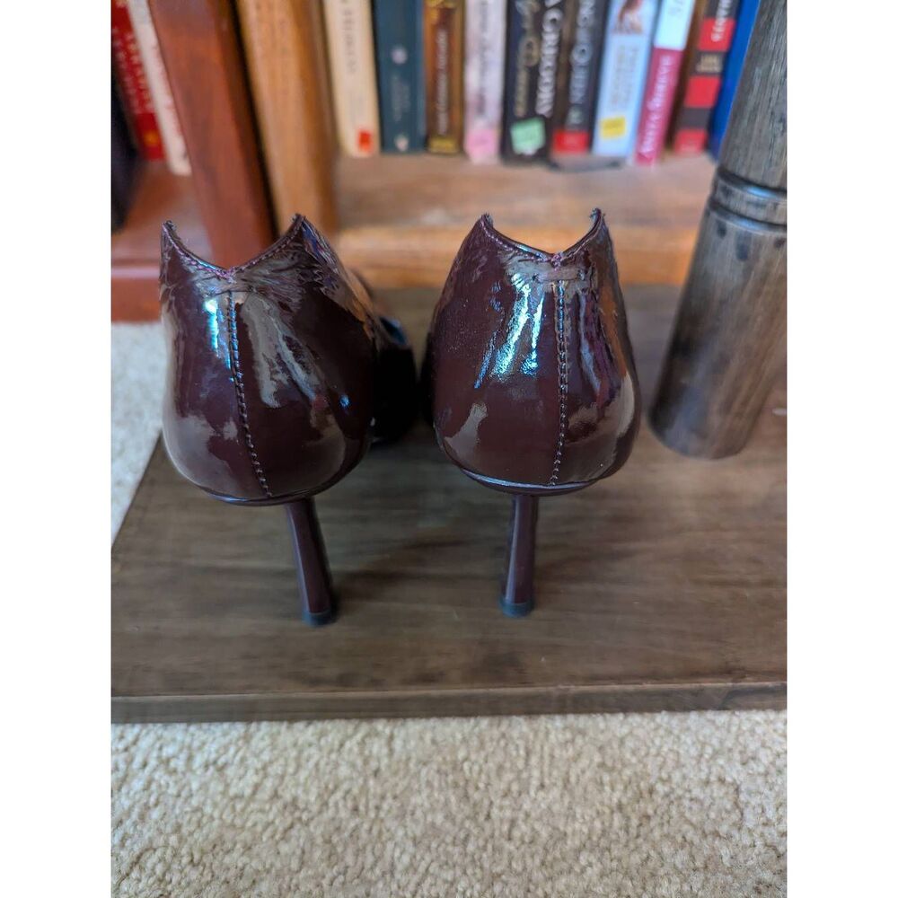 Reformation Women’s Skylar pump Size 8 rum raisin Leather Pump Heels - Picture 3 of 6